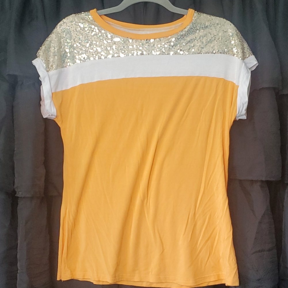 Orange and sequin tshirt
